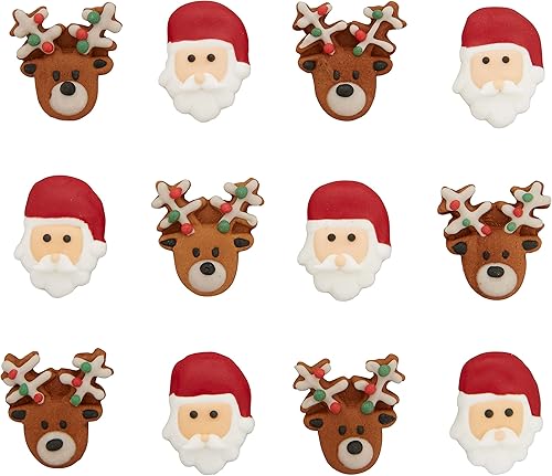 Miniatura 2 de Wilton Renos, decoraciones de glaseado real de Papá Noel, 12 unidades
