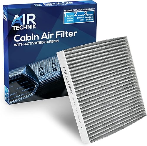 AirTechnik CF10140 - Filtro de aire de cabina con carbón activado  Compatible con Infiniti FX35, FX45, G35  Mitsubishi Eclipse, Lancer,