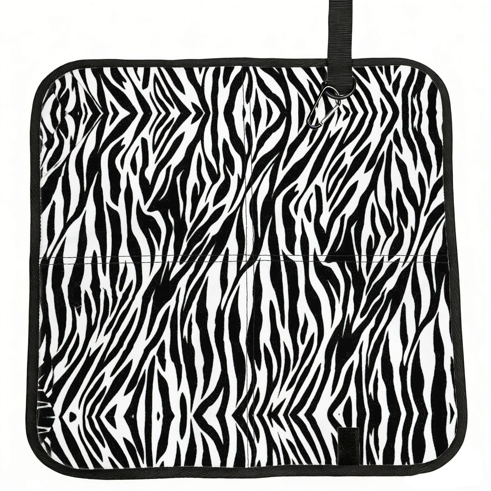 KAPPTYY Zebra Print Printed Bleacher Seat Cushion PE Foam Filling, Foldable Sitting Pad for Concert Stadium Events