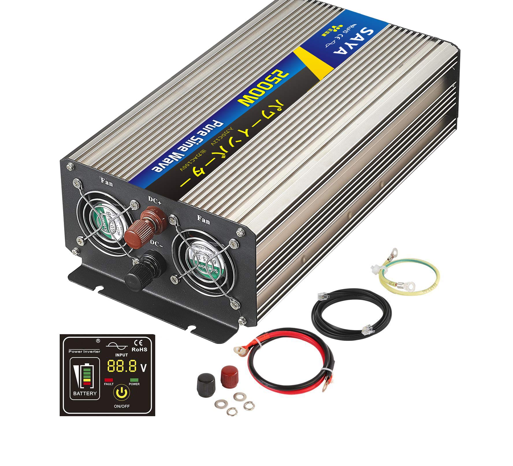 Amazon.co.jp: 正弦波インバーター 2500W 24V 100V 瞬間最大5000W 