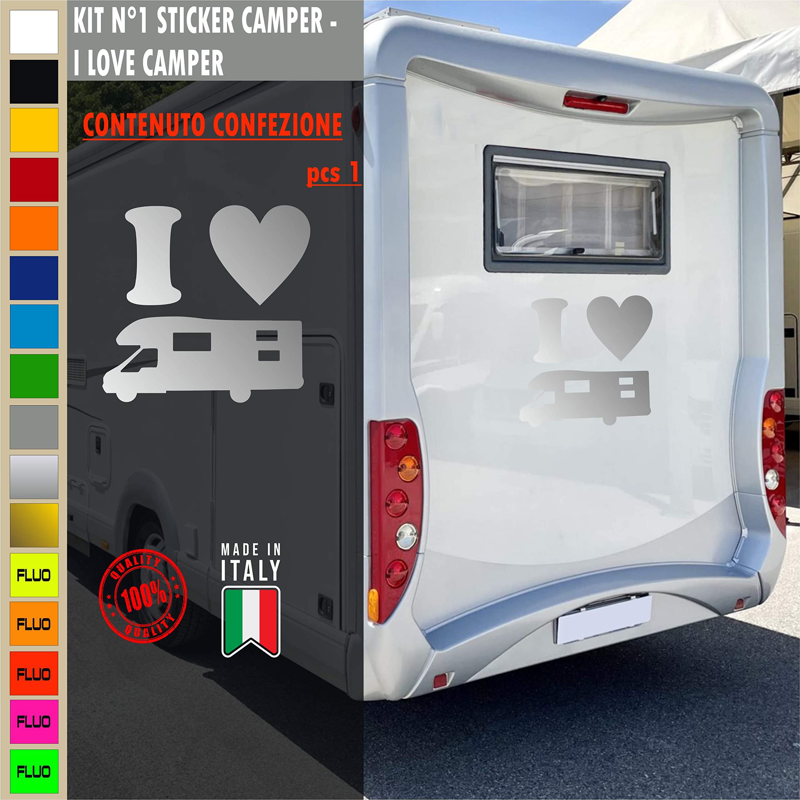 Set 1 Aufkleber für Wohnmobile I Love Camper Liebe Leidenschaft - Wohnwagen