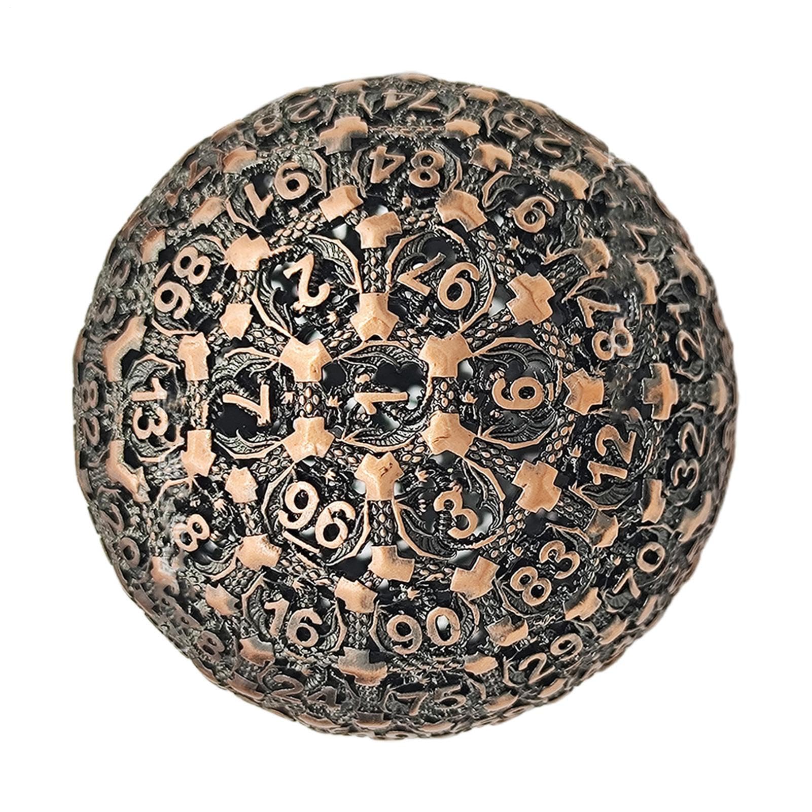 Heavy 100-Sided Rpg Metal Dice, Precision Numbered Game Die, Solid Collectors D100 for Fantasy Gamings, Role Adventure Accessory for Dungeon Masters and Fans, 1.97x1.97 Inches