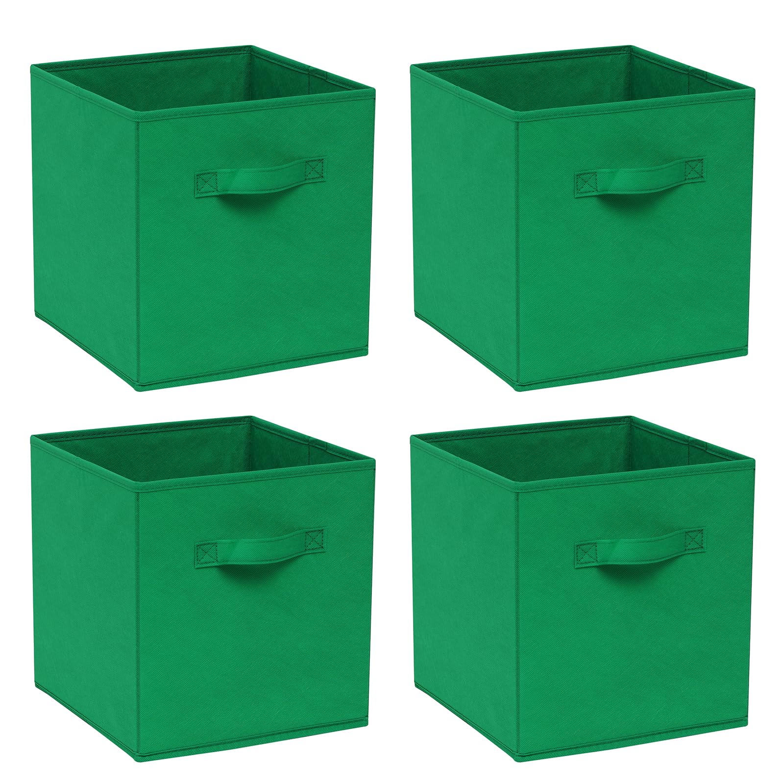 BonChoice Foldable Storage Cube Box (4, Emerald Green, 26.5x26.5x28cm) โ image 1