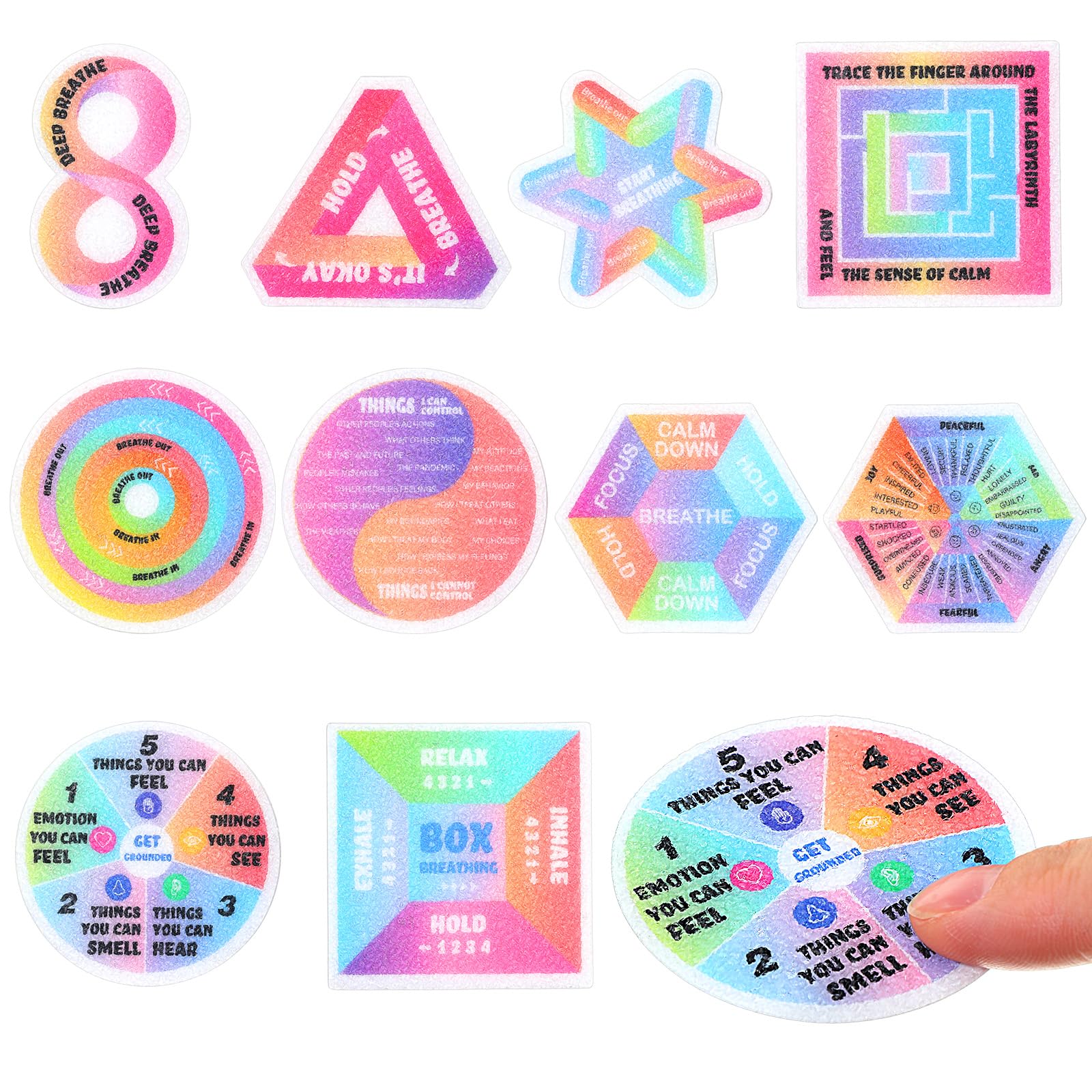 Snapklik.com : 50 Pcs Anxiety Sensory Stickers Calm Stickers Reusable ...