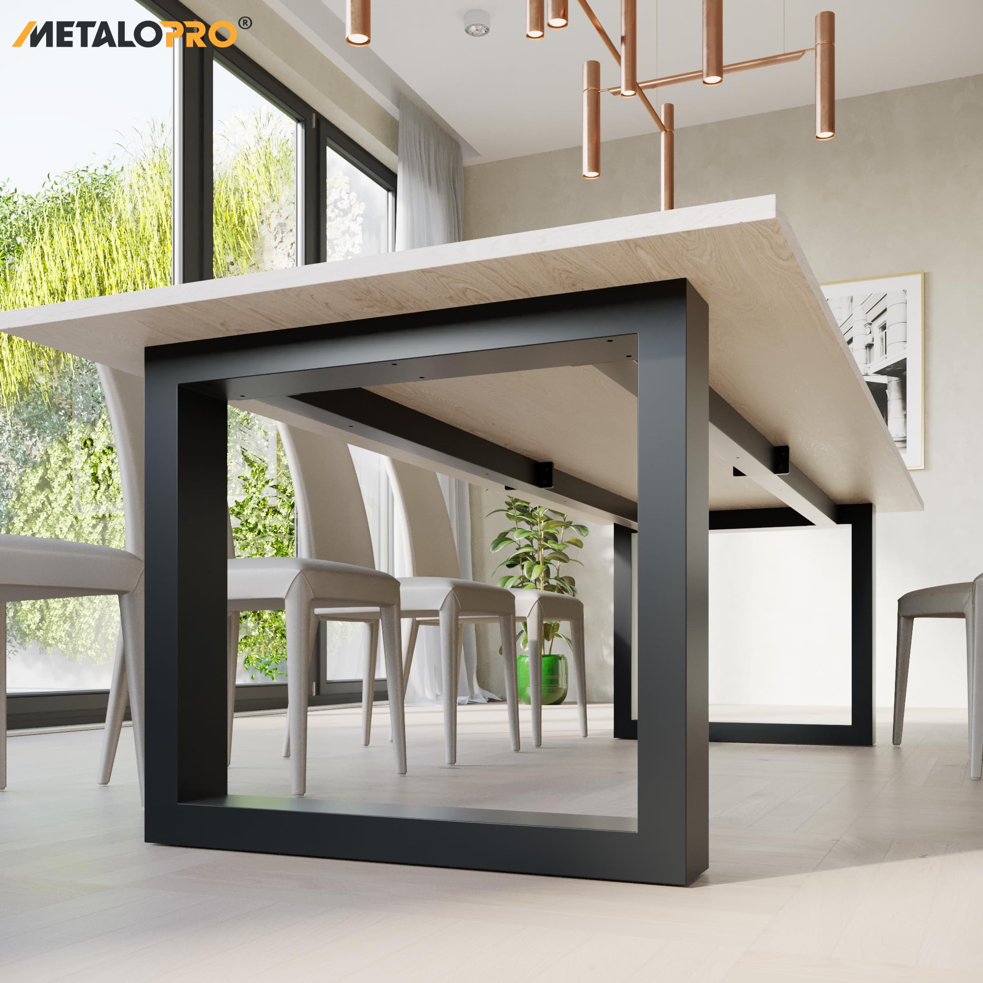 Pieds de Table Extr - Acier Robuste 240x80x72cm