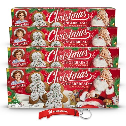Little Debbie Gingerbread Soft Cookies (4 Packs, Total of 32