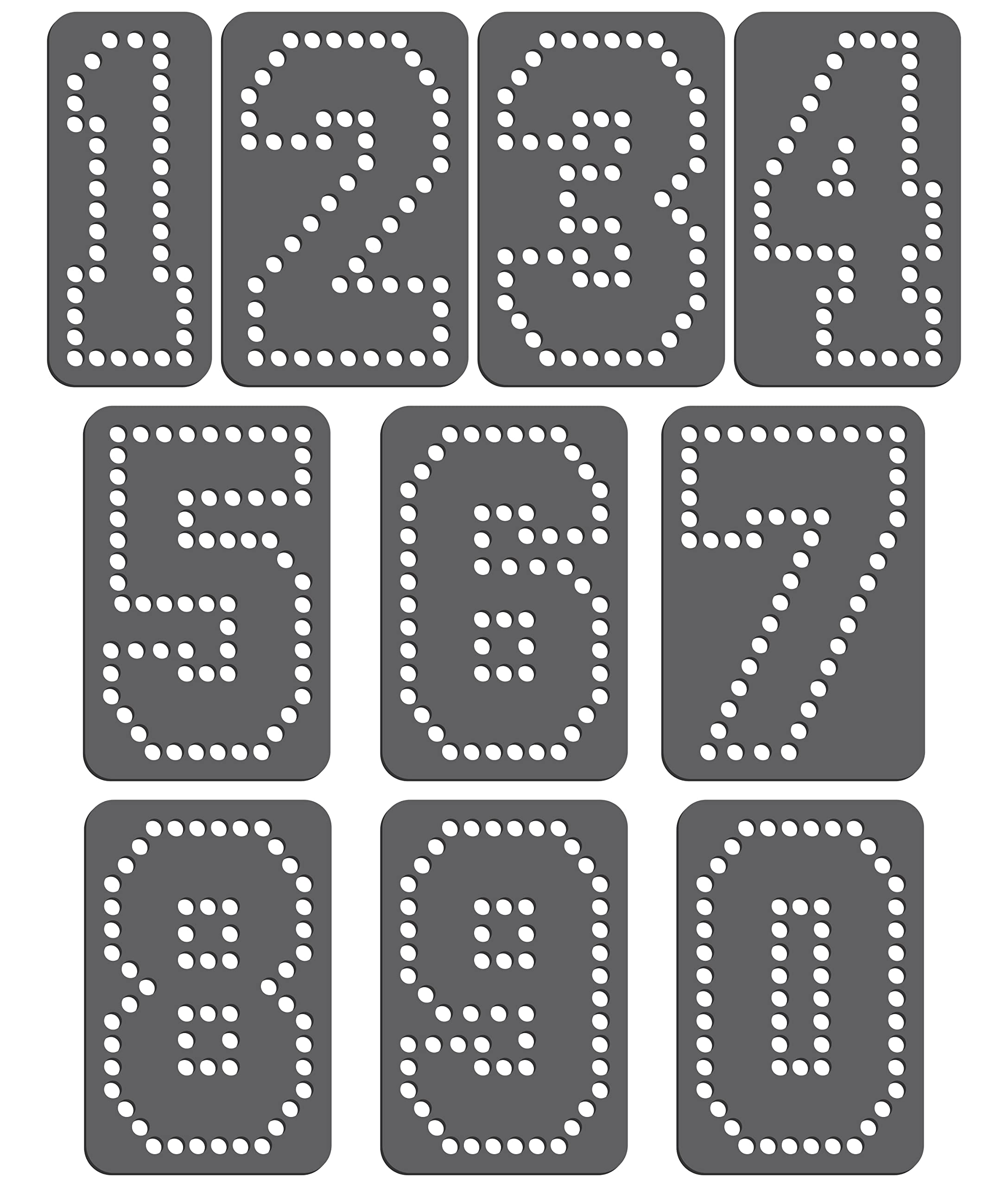 Rhinestone Genie Font-Sports Block Numbers 3" Magnetic Rhinestone Template, Black