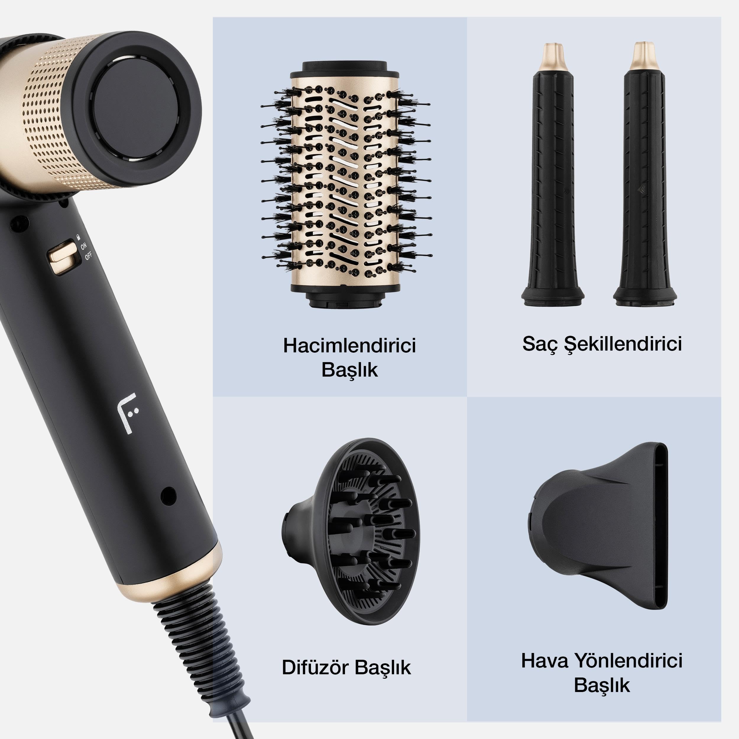 Fakir Airwave Saç Şekillendirici Set- Gold