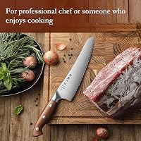 Cuțit profesional de bucătărie HEZHEN din oțel german, pentru tăiat carne și pește congelat, cu mâner din lemn de zada 9