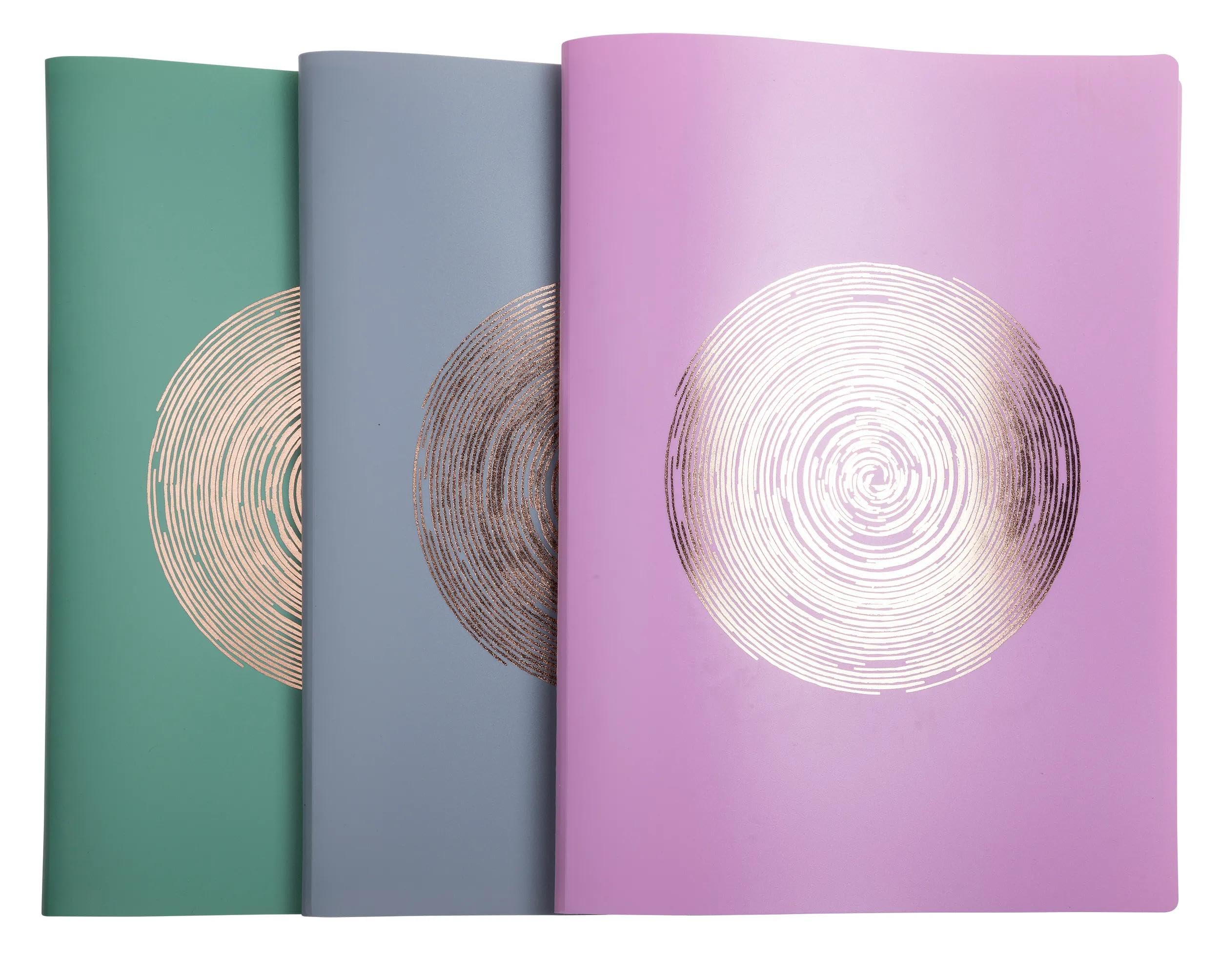 Exacompta - Ref 85790E - Box of 12 Ellipse Semi-Rigid Recycled PP Folder 60 Sheets - A4 - Random Colours