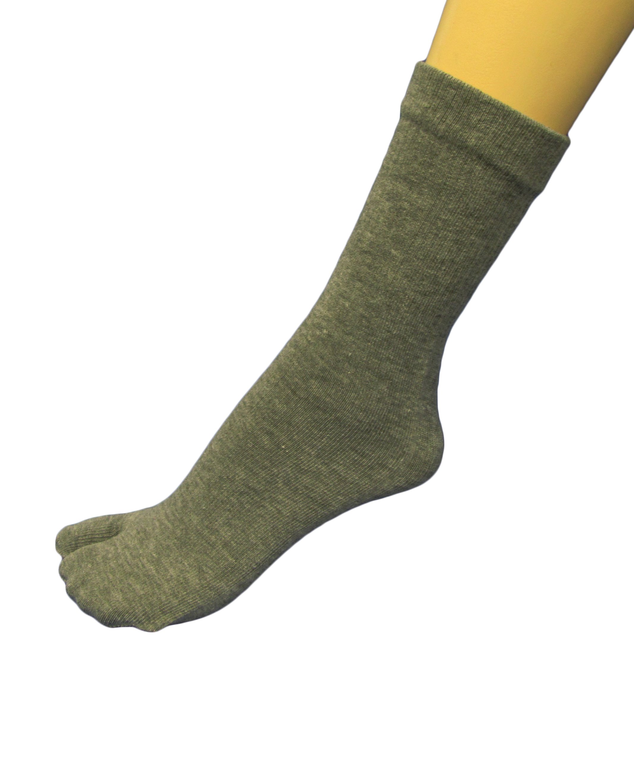 COUVER Grey Quarter - Midcalf High Flip Flop, Split toe Socks for Man