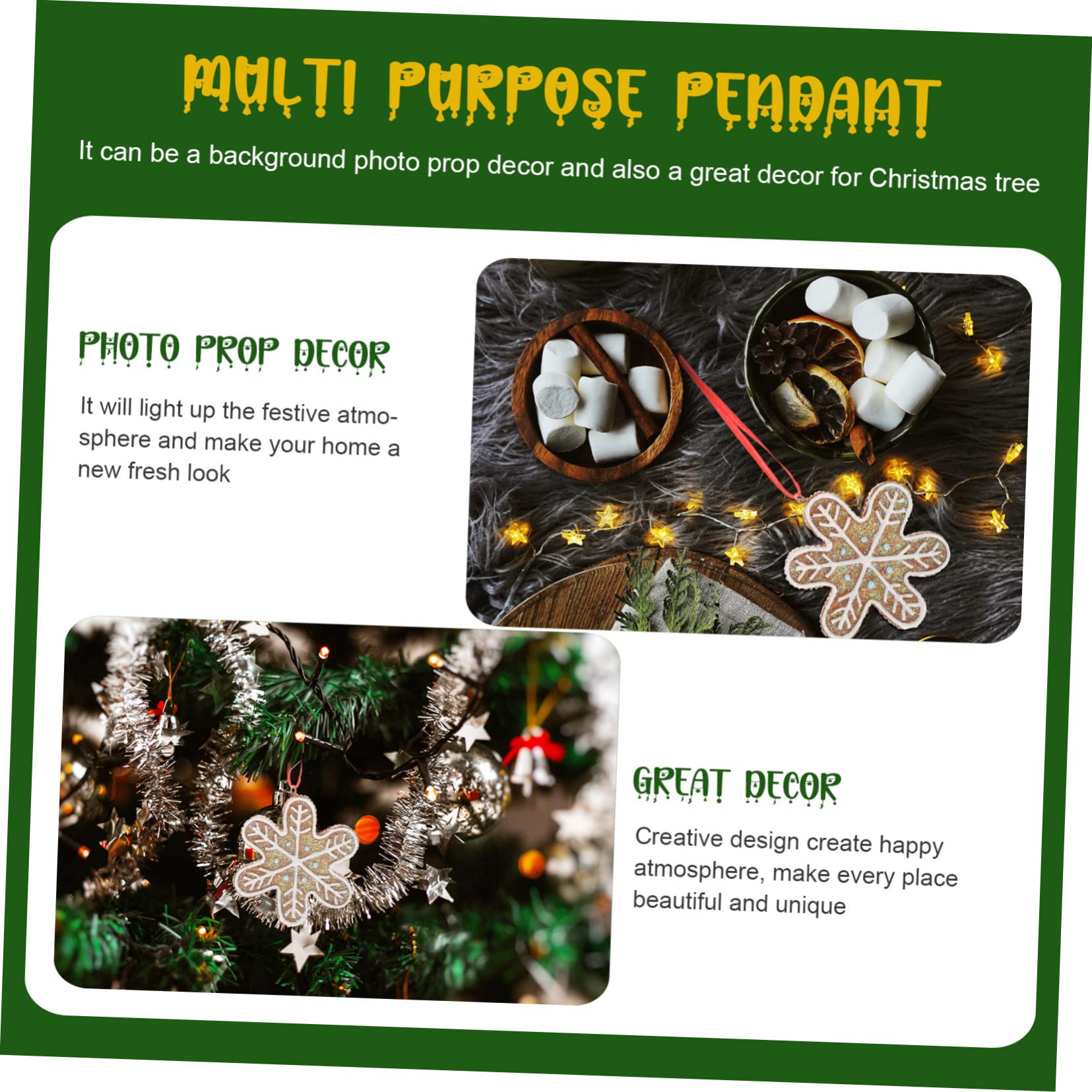 PRETYZOOM Lustige Winterdeko 4 Stück Weihnachtsbaumschmuck Hängende Schneeflocken Weihnachtsdekorationen Hängende Ornamente Hausdekorationen Für Zuhause Weihnachtsfeier Dekoration Hellbraunes Harz