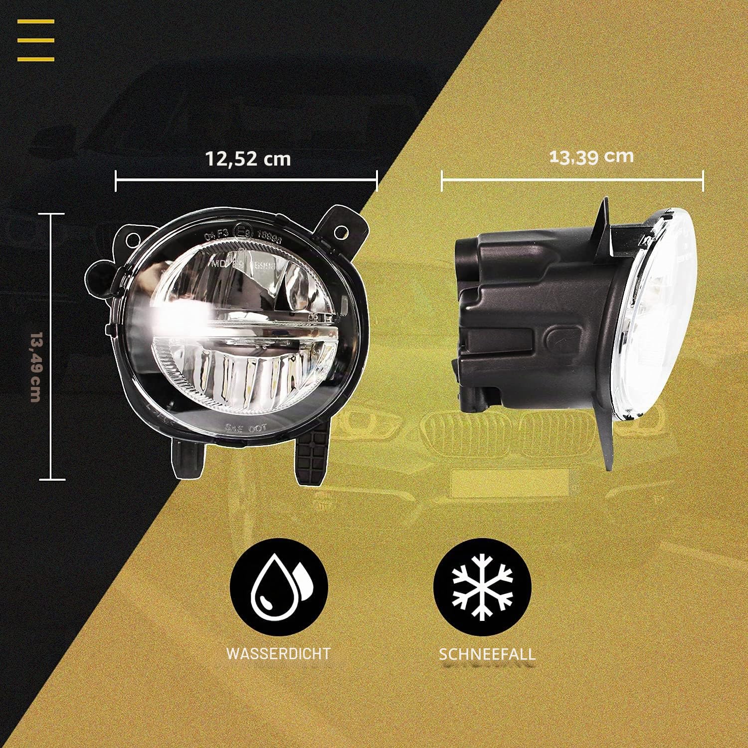 Nebelscheinwerfer für 2010-2018 F30 F31 F20 F21 F32 F33 F34 F36 F22 F23 F45 F46 - LED Direkter Austausch oder LED zu Halogen - Ein Paar Mit Sauberer Linse WISCOL