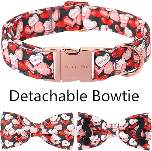 Miniatura 6 de ARING PET Collar de perro de otoño, lindo collar de perro amarillo con lazo, ajustable de algodón con hojas de otoño, pajarita con hebilla de metal