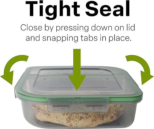 Miniatura 3 de pequeño para llevar 3 compartimentos, 8.0 in x 8.0 in x 2.5 in, reutilizable, apto para microondas, certificado NSF, humoverde