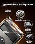 Electric Foil Shaver For Men: Portable electric razor men for Beard/Face - 3 Floating Blade USB-C Fast Rechargeable - Waterproof Wet Dry for Travel & Home