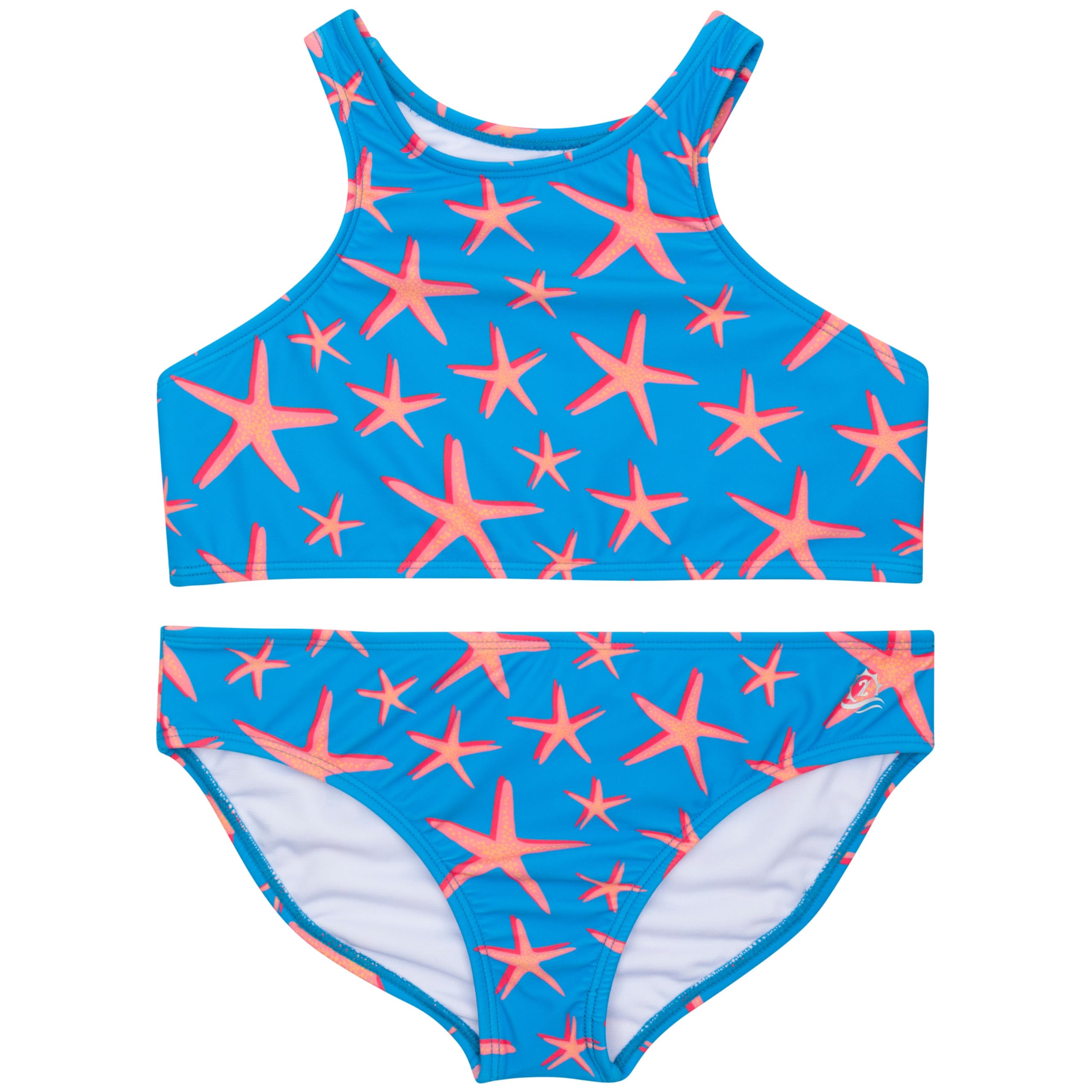 SwimZip Girls' Halter Top and Bikini Bottom 2 Piece Set UPF 50+ Sun Protection