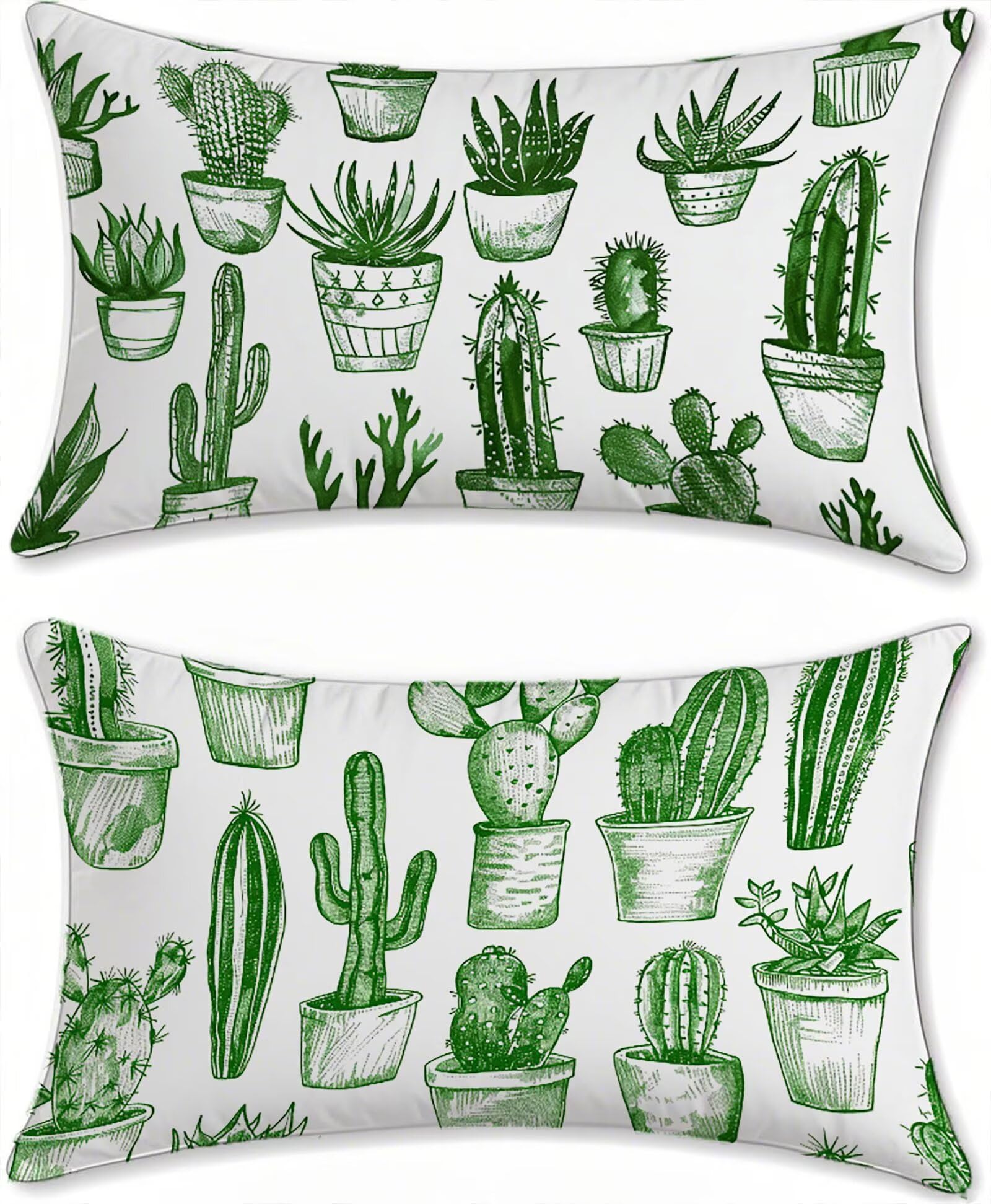 Coussin extérieur imperméable 60x120 housse de canapé de jardin vert lin lot de 2