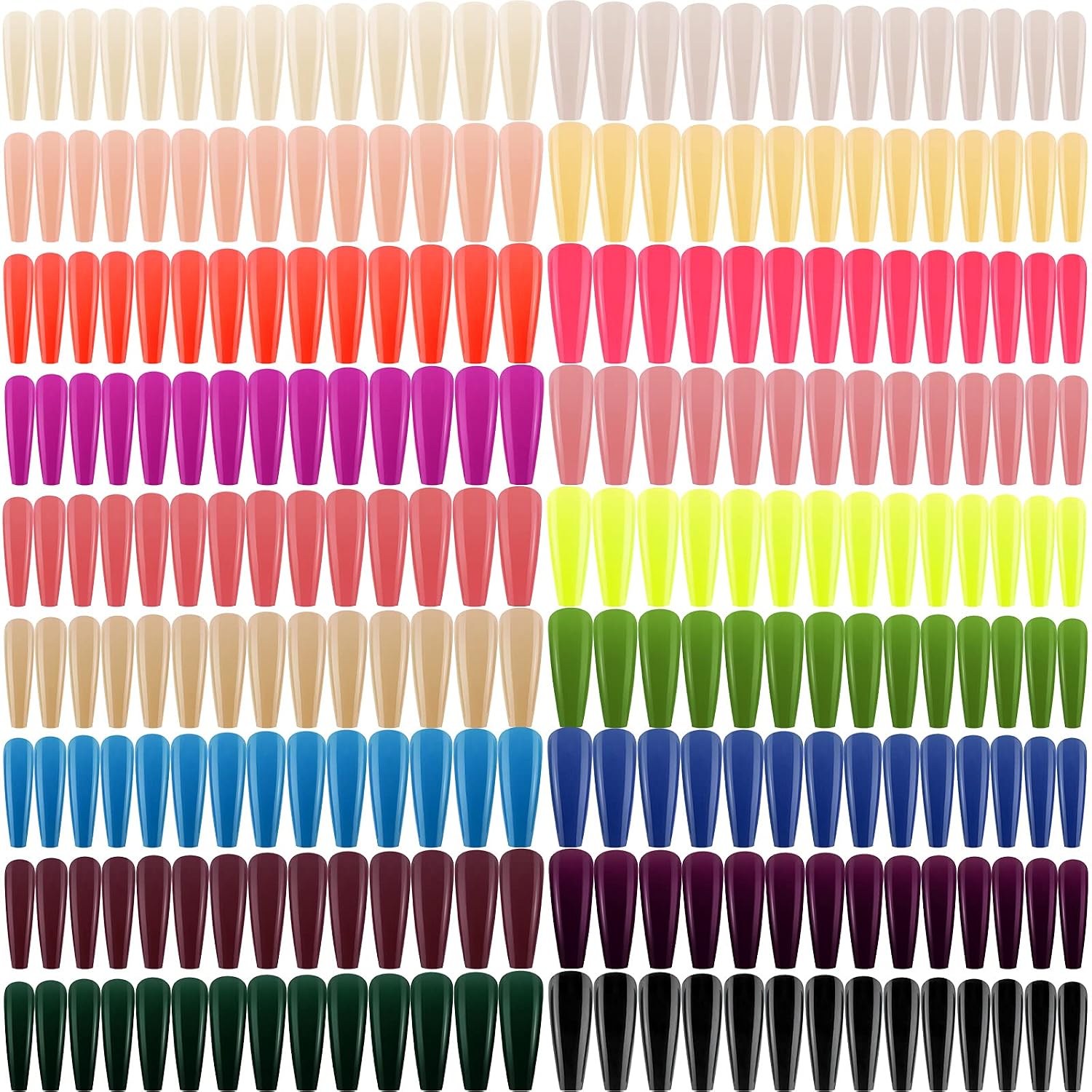 432 Pieces 18 Sets Extra Long Press on Nails Ballerina Coffin False Nails Ballerina Nail Tips Full Cover Fake Nails Artificial Acrylic Nails for DIY Nail Salon (Fresh Pattern)