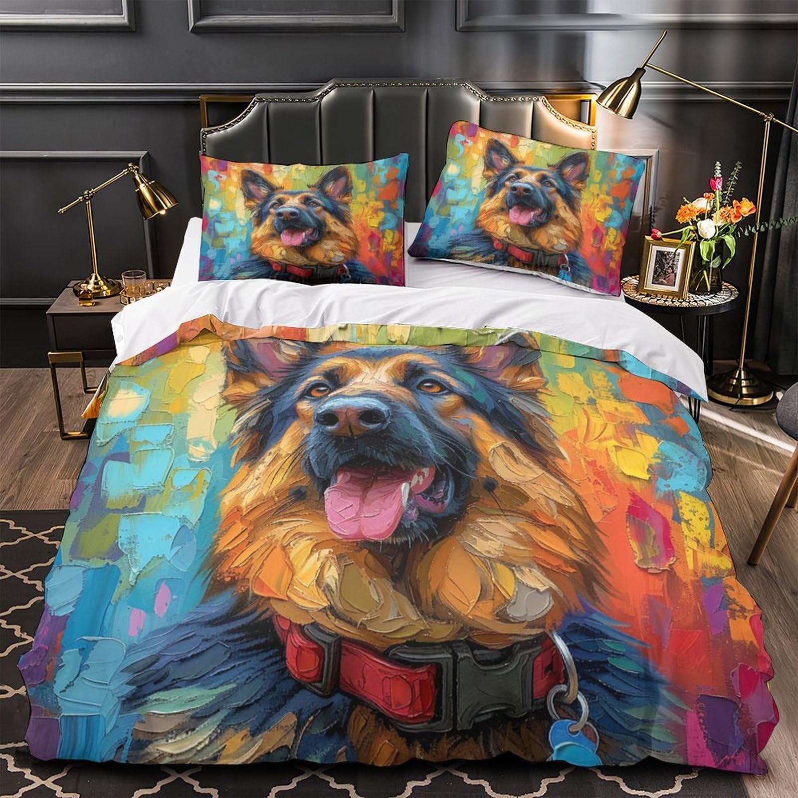 Parure de lit Berger Allemand hypoallergique housse de couette