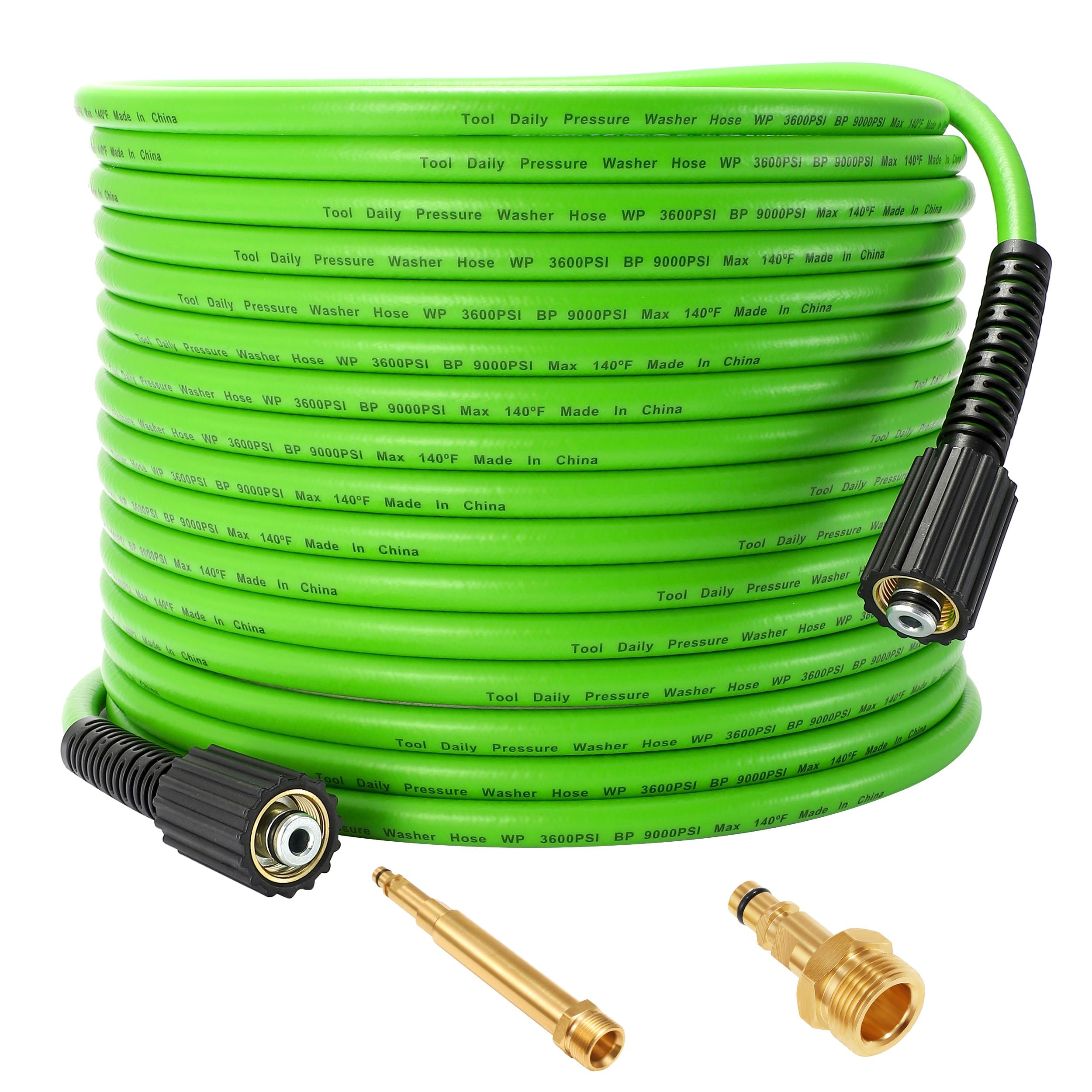 Tool Daily Pressure Washer Hose 50FT x 1/4" with Adapters for Karcher K2-K7