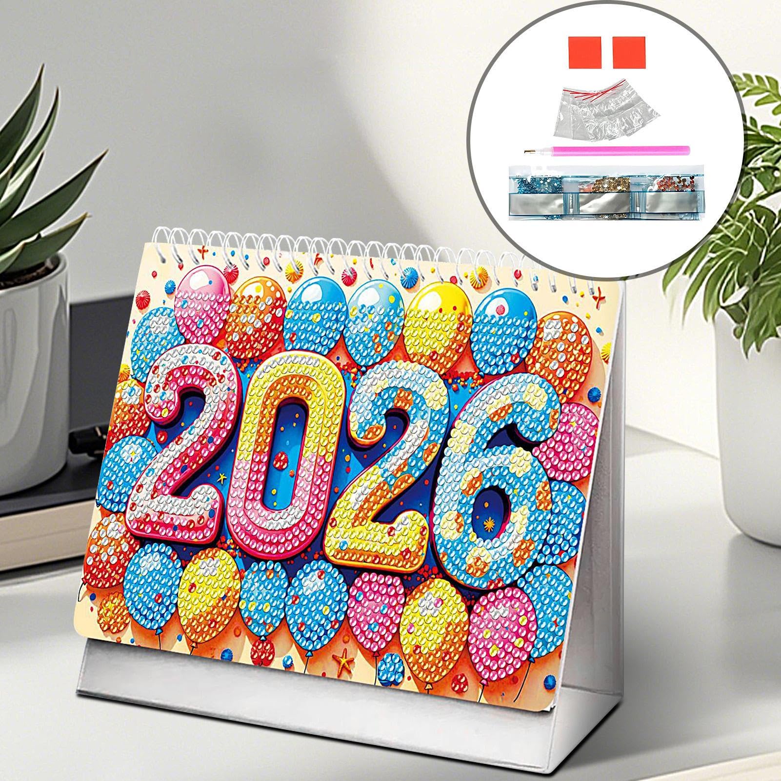 Calendario da Tavolo 2026 Planner Mensile e Decorazione Casa | Calendario da Tavolo Strass Art 2026 Planner per Scrivania per Ufficio, Scuola, Insegnante, Studente, Famiglia, Natale