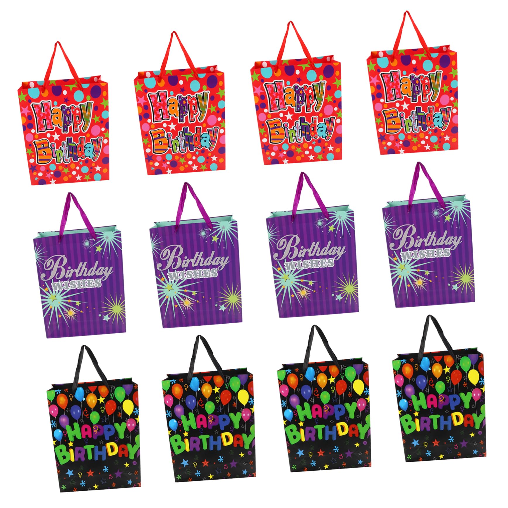 Healeved 12 Piezas Bolsas de Papel Recubierto para de Cumpleaños de Portátiles y Reutilizables para Fiestas y Detalles Especiales