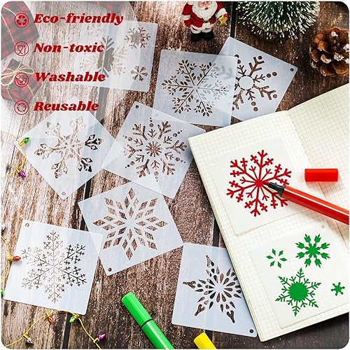 Miniatura 32 de 66 plantillas pequeñas para manualidades, plantillas reutilizables de 3 pulgadas para pintar sobre madera, plantillas de pintura para pared