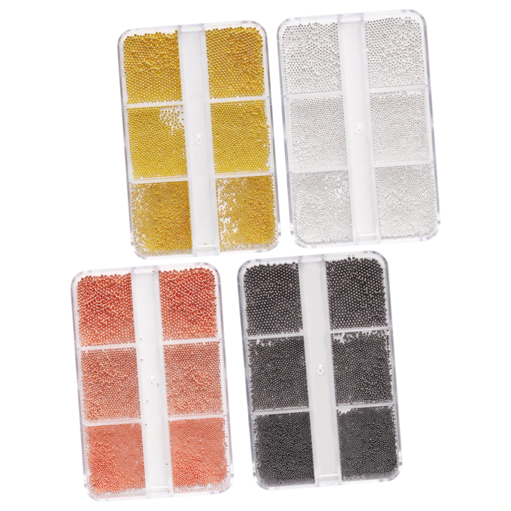 minkissy 3 Set Di Perline Per Nail Art Perline Per Unghie in Metallo Per Donne E Ragazze Mini Perline Decorative Rotonde Per Lartigianato E La Decorazione Della Casa 4 Scatole * 3
