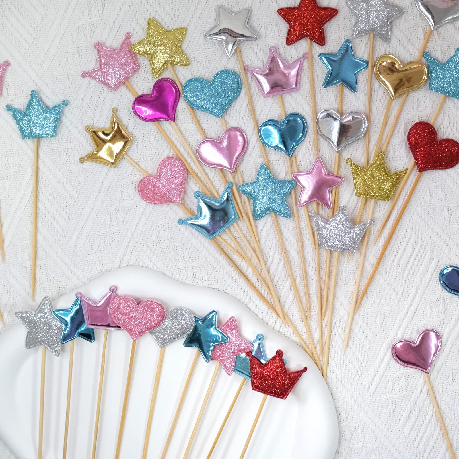 50 Stück Herzen Cupcake Deko – Glitzernde Topper Für Hochzeit, Geburtstag & Valentinstag