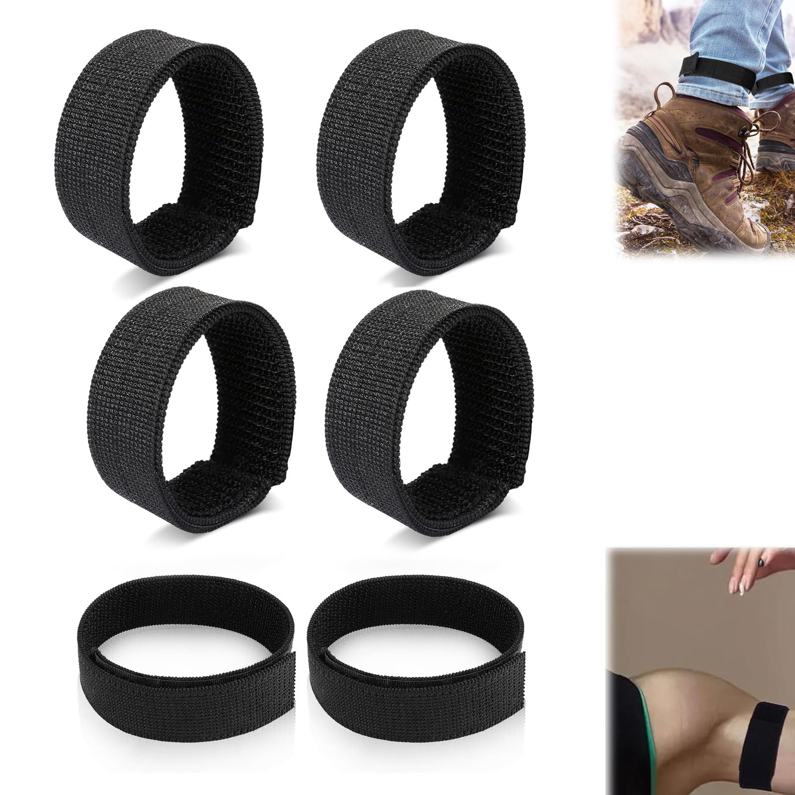 3 pares de clips de bicicleta, banda elástica para pantalones de ciclismo, pantalones de bicicleta, pantalones de botas, blusas, banda de seguridad para senderismo, camping, vadeadores, pesca,