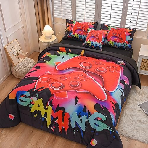 Miniatura 5 de Aimuan Gamer Gaming Juegos de Ropa de Cama Juegos de Edredón 3D Gamepad para Niños Consola de Juegos Botones de Acción Novedoso Controlador de Juego