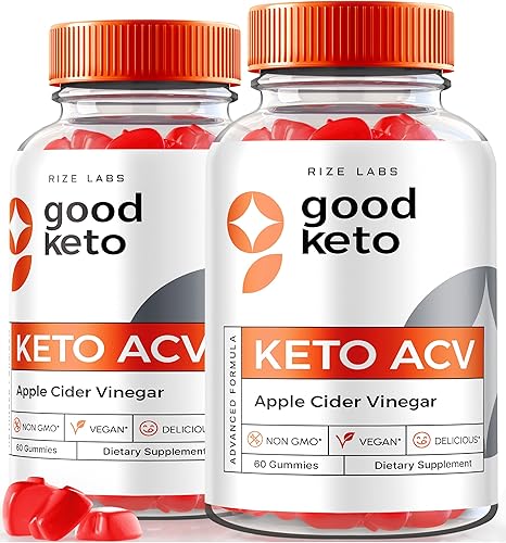 Paquete de 2 gomitas Good Keto ACV, buenas gomitas Keto ACV para pérdida de peso avanzada, gomitas totalmente naturales Keto+ACV, fórmula Keto