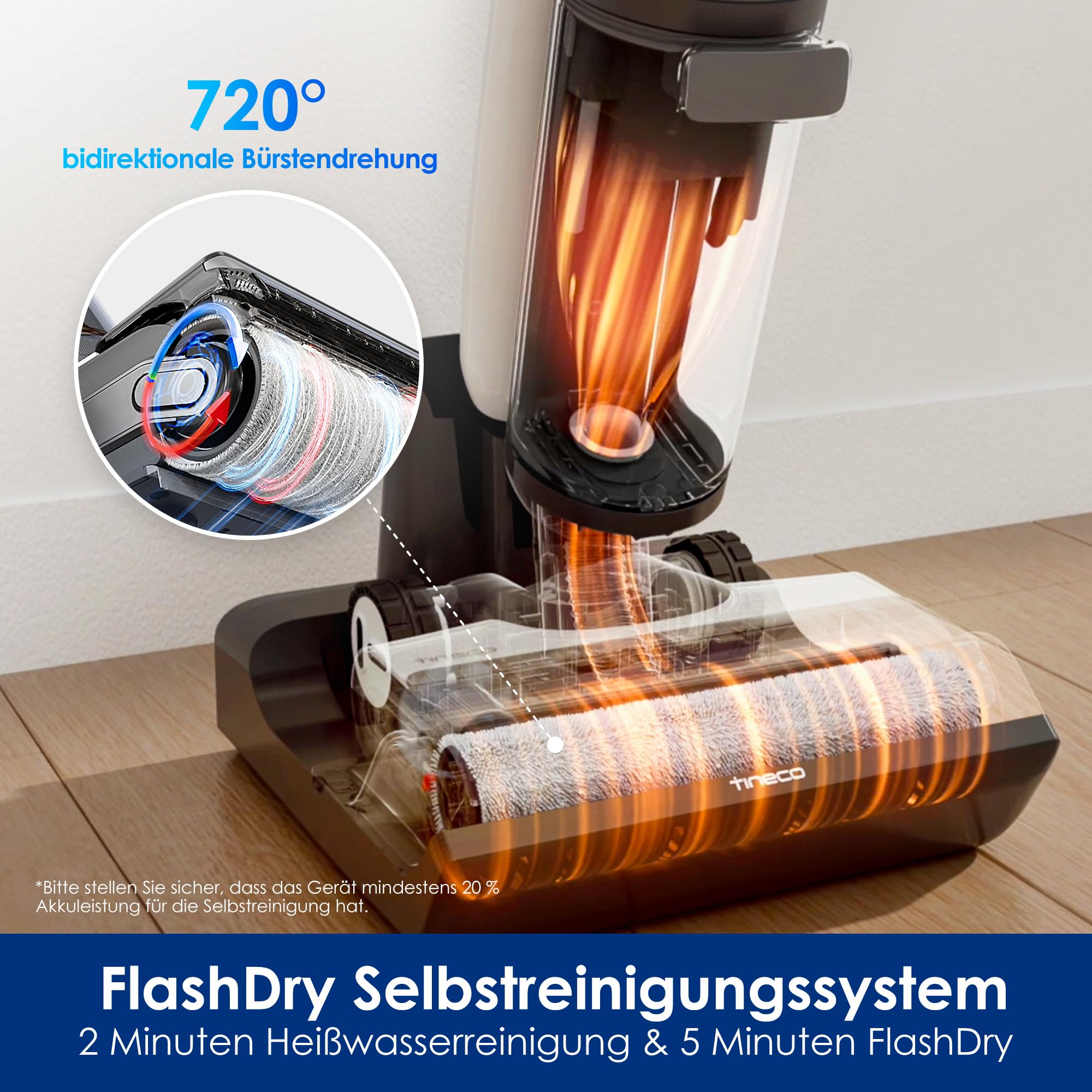 Tineco Floor ONE Switch S7 Nass-Trockensauger, ReverseScrub, ZeroTangle | 5 in 1 Smart Multifunktions Waschsauger, Einfacher Wechsel mit SwitchPro-Motor, FlashDry Selbstreingungsystem
