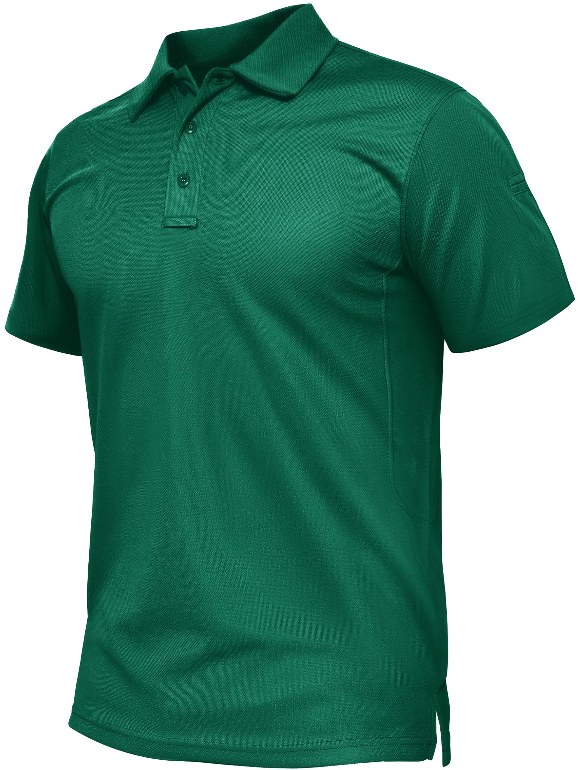 TACVASEN Mens Polo Shirts Short Sleeve Quick Dry Collared Shirt Performance Pique Polos for Athletic Tactical Golf Work