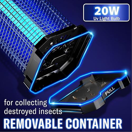 Miniatura 7 de Exterminador de insectos para interiores y exteriores, matamosquitos eléctrico de 4250 V, control de plagas de alta potencia, impermeable, asesino