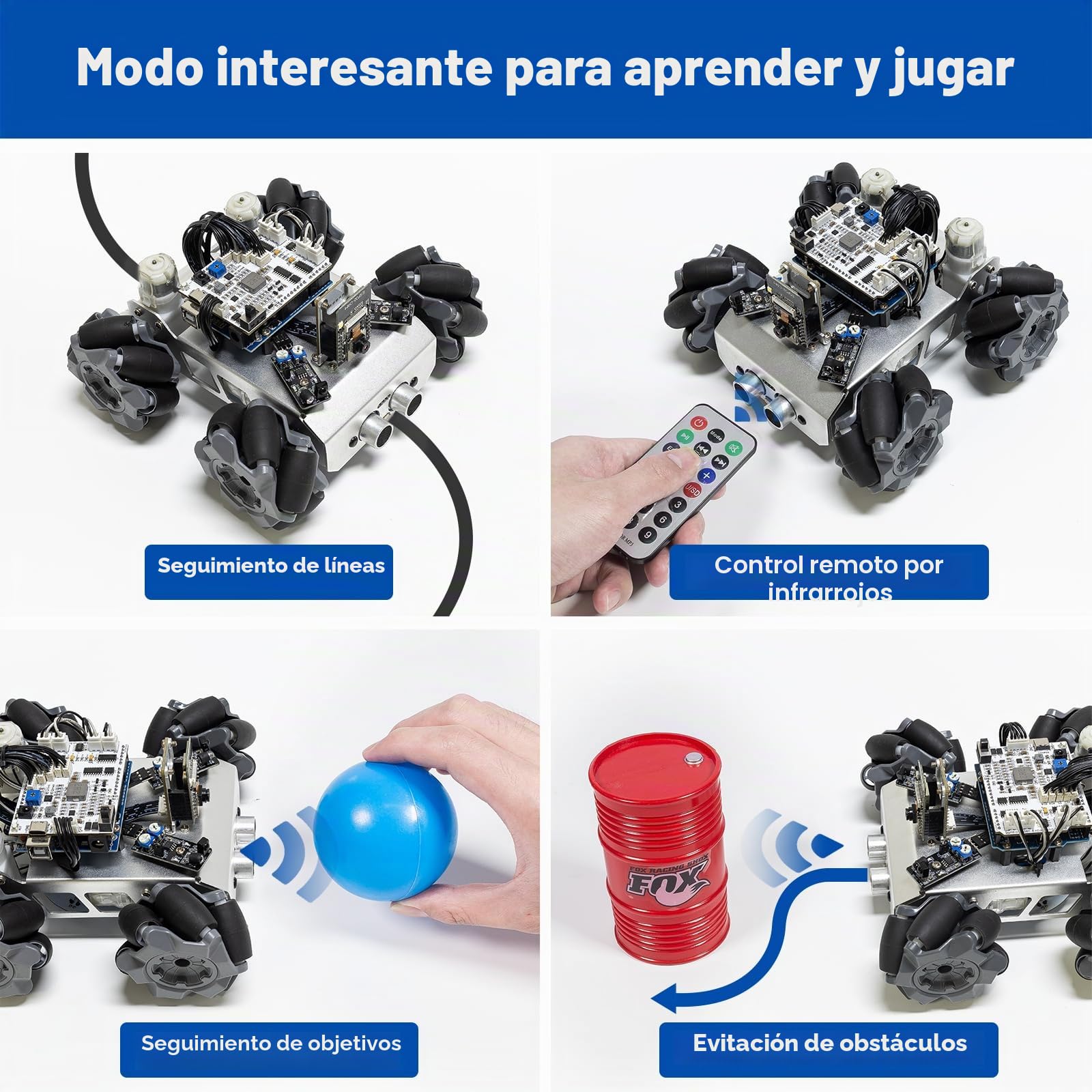 SUNFOUNDER Smart Robot Car Kit Compatible con Arduino UNO R3, Movimiento Omnidireccional 4WD, FPV, ESP32 CAM, APP Romote Control etc, Kit Educational Robot para Adultos