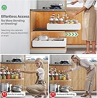 Vista 5 de Organizador de gabinete extraíble, expandible (12"-20") cajones deslizantes de servicio pesado fijados con película nano adhesiva para ollas