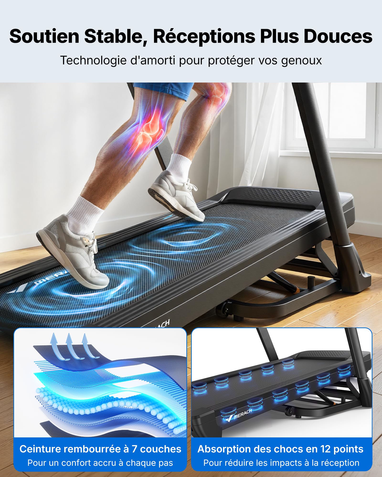 MERACH T31 Tapis de Course Pliable avec Inclinaison Auto de 18% pour Maison | Tapis Roulant 46X140cm,Walking pad 1-14km/h,Tapis de Marche avec Moteur Silencieux 3.5CV,Charge Max 159kg,Télécommande et APP