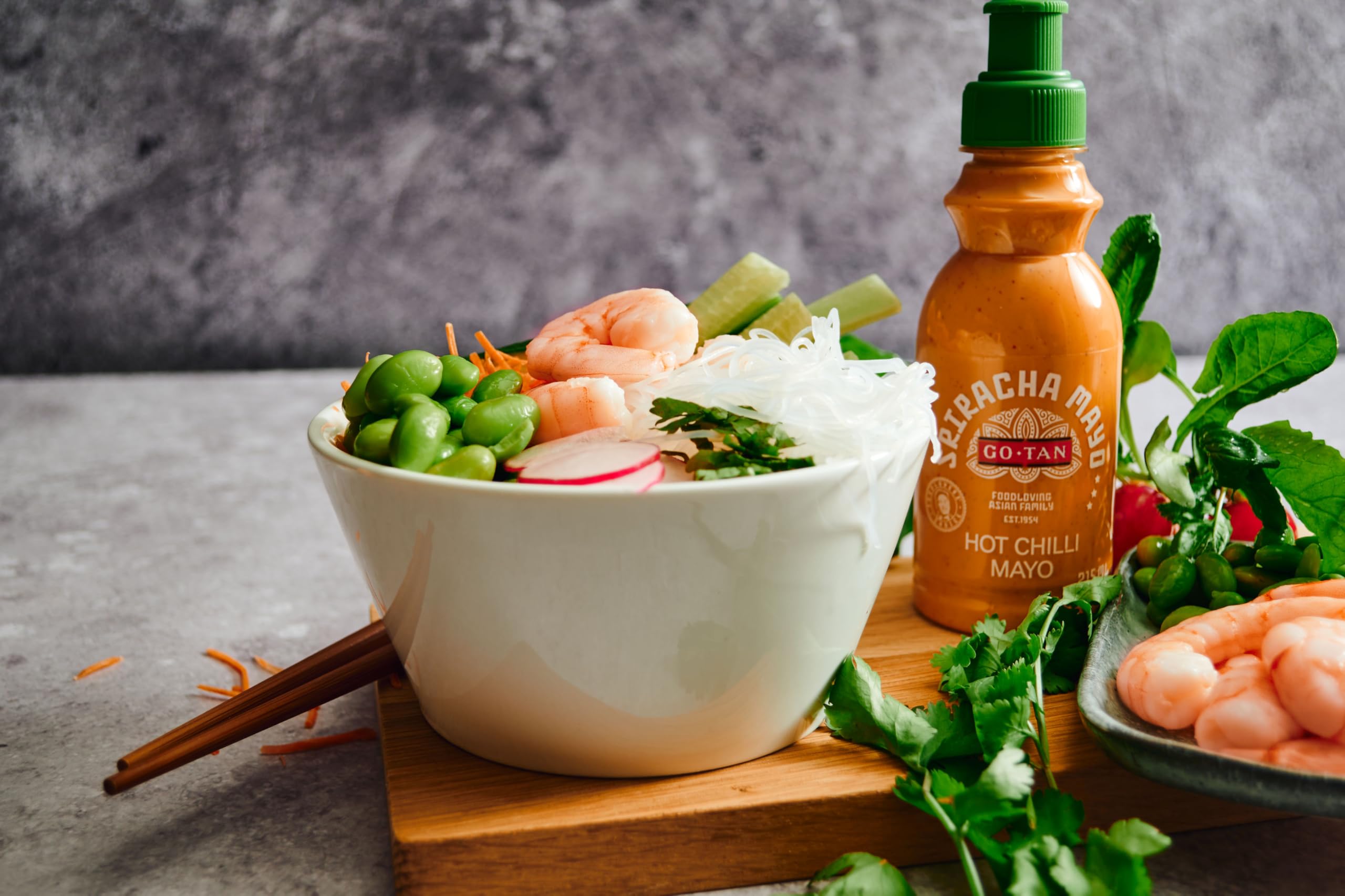 Go-Tan Salsa Sriracha Mayo 500ml Aderezo Cremoso Ligeramente Picante