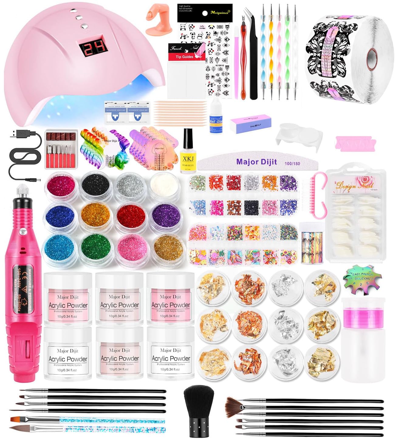 Acrylic Nail Kit with 500pcs Nail Forms