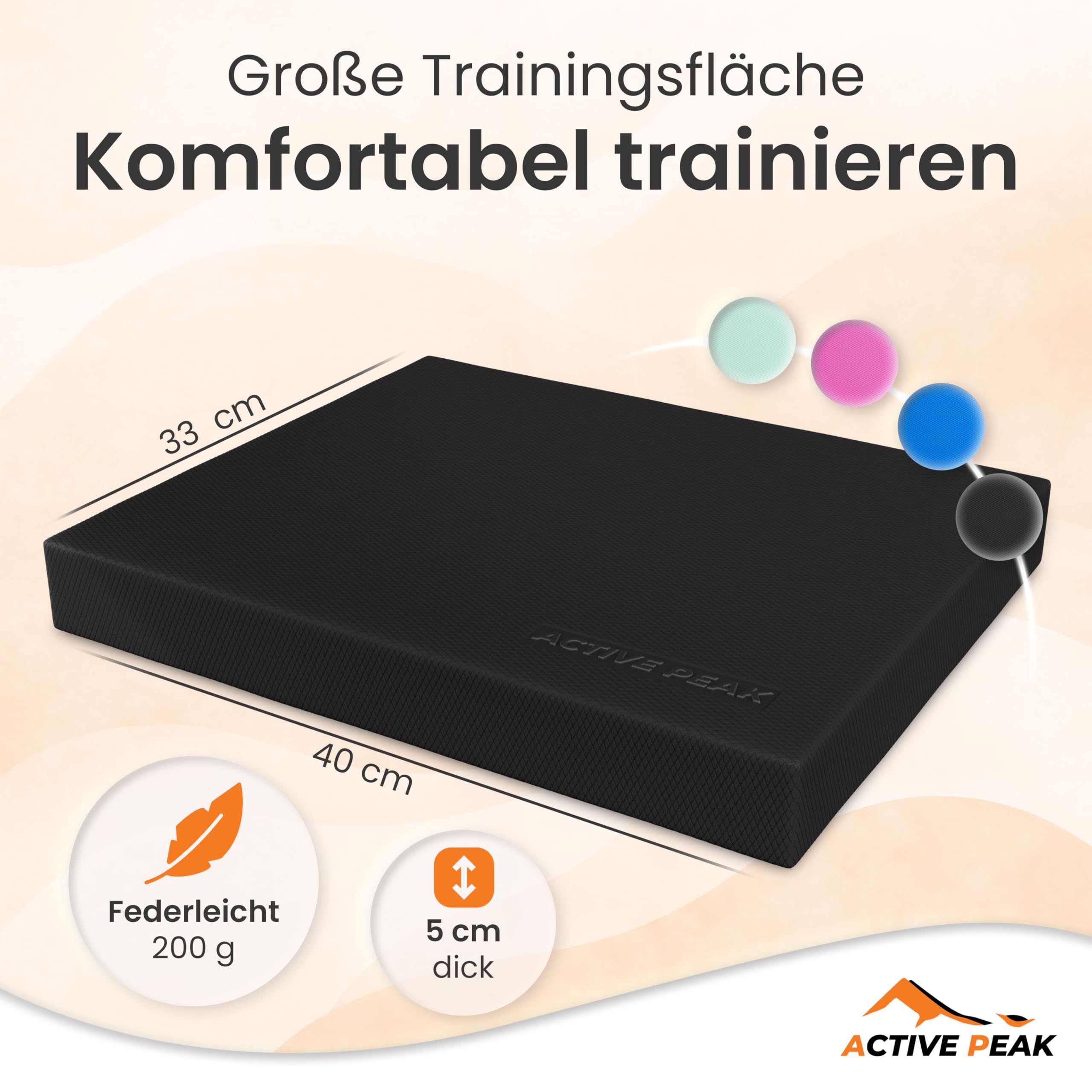 Premium Balance Pad XXL Gleichgewichtskissen für Balance- & Stabilitätstraining, Ideal für Yoga, Pilates & Core-Training Physiotherapie- & Fitnesskissen 41x34 cm