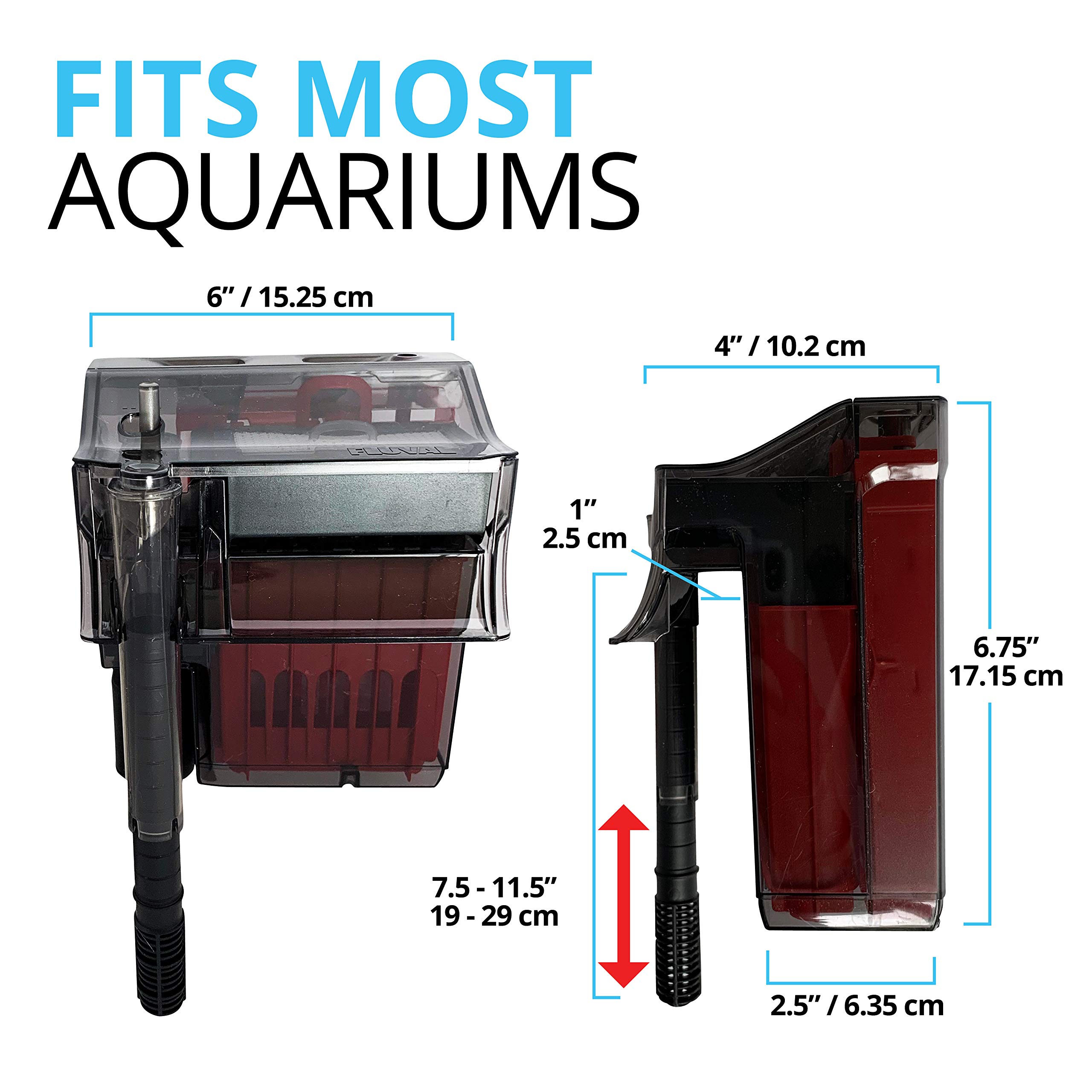 Fluval C2 Clip-On 5-Stufen Aquarienfilter, Außenfilter, 38-115l