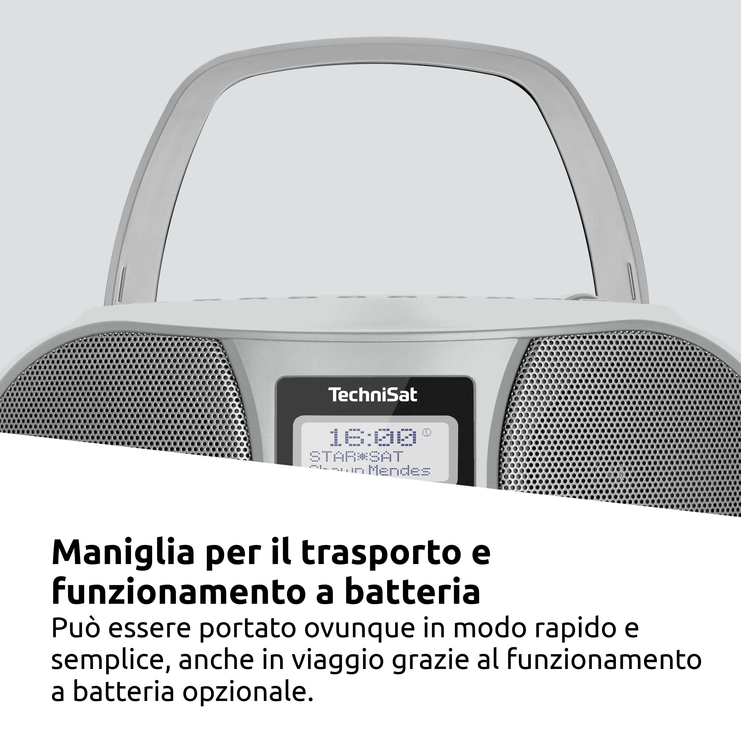 TechniSat DIGITRADIO 1990 Radio DAB+/FM Lettore CD Stereo Bluetooth Argento