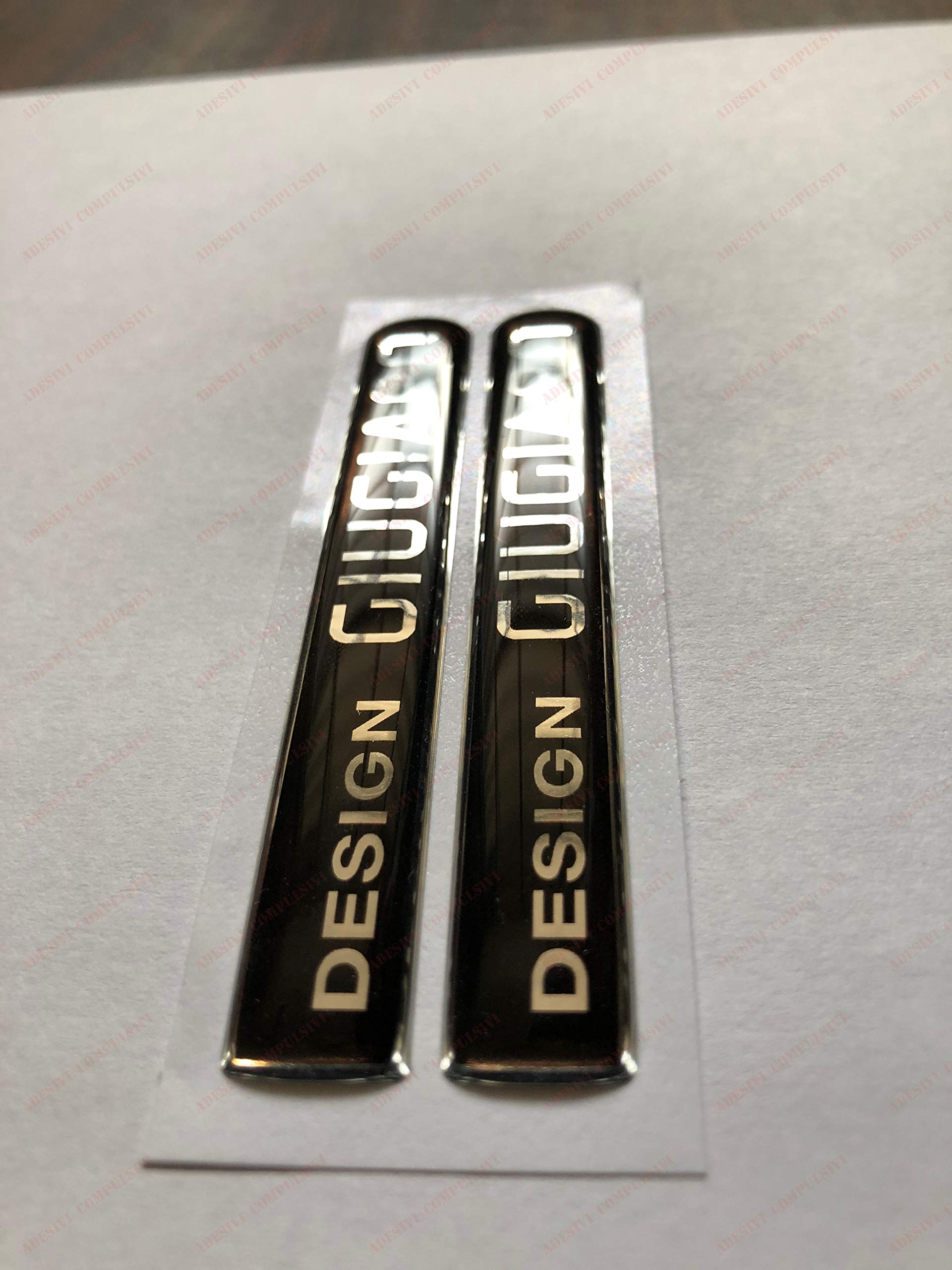 Stemma Logo Design GIUGIARO. Coppia Adesivi resinati. Black Limited Edition