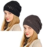 Thin Crochet Beanie Hat for Women Summer Winter Fall Mesh Slouchy Knit Hats Lightweight Crochet Caps
