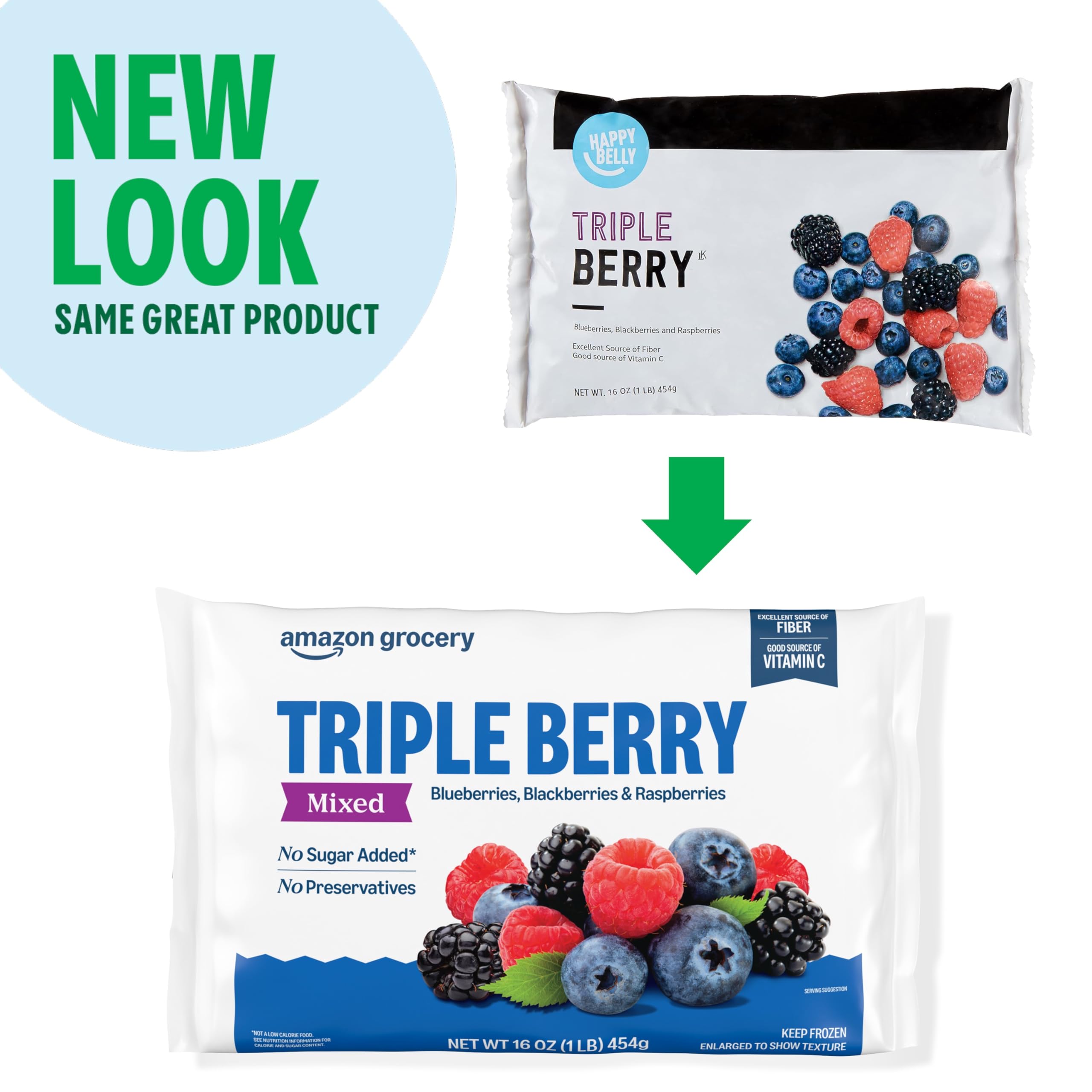 Amazon.com: Amazon Grocery, Triple Berry Mix, 16 Oz, Frozen 