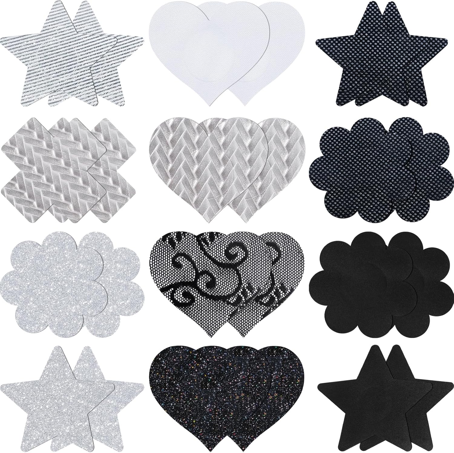 Product image of Pasties Nipple Covers Stickers for Women Rave Party Disposable Sticky Breast Petals - 12 Pairs