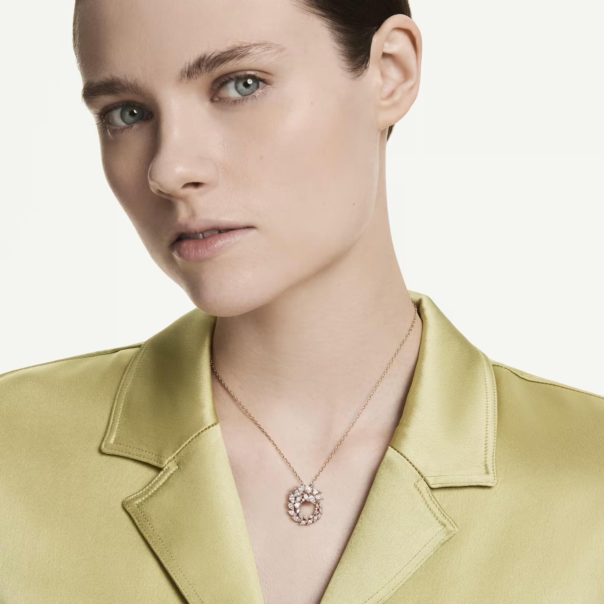 Swarovski Pendentif Mesmera, coupe marquise, blanc, finition or rose 18 carats