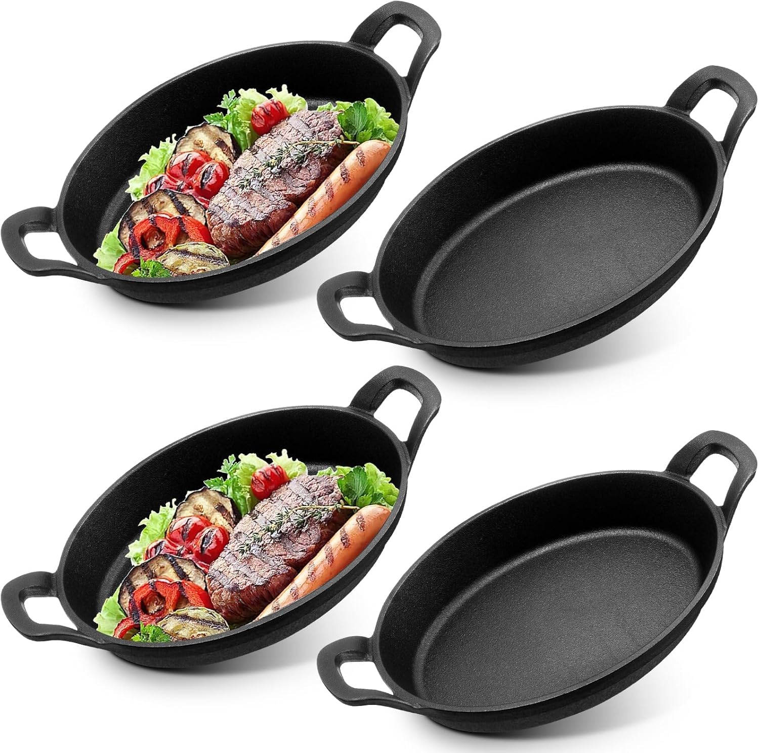 Mini poêle en fonte Malloom résistante à la chaleur pour cuisine et restaurant